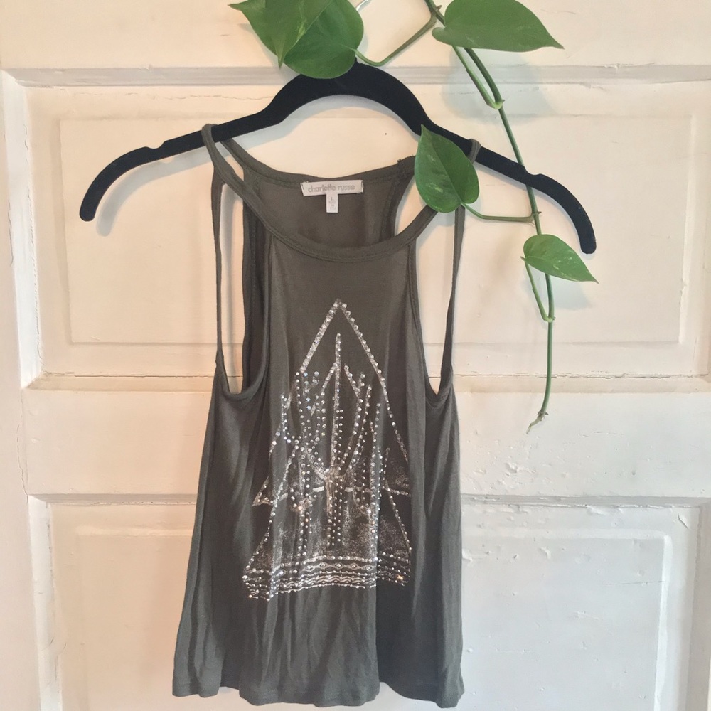 Cropped Cut Out Sleeve Tank